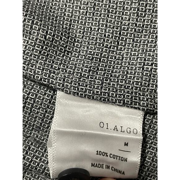 01.Algo Men's Size Medium Slim Fit Button Up Long Sleeve Shirt Grey - Picture 10 of 12